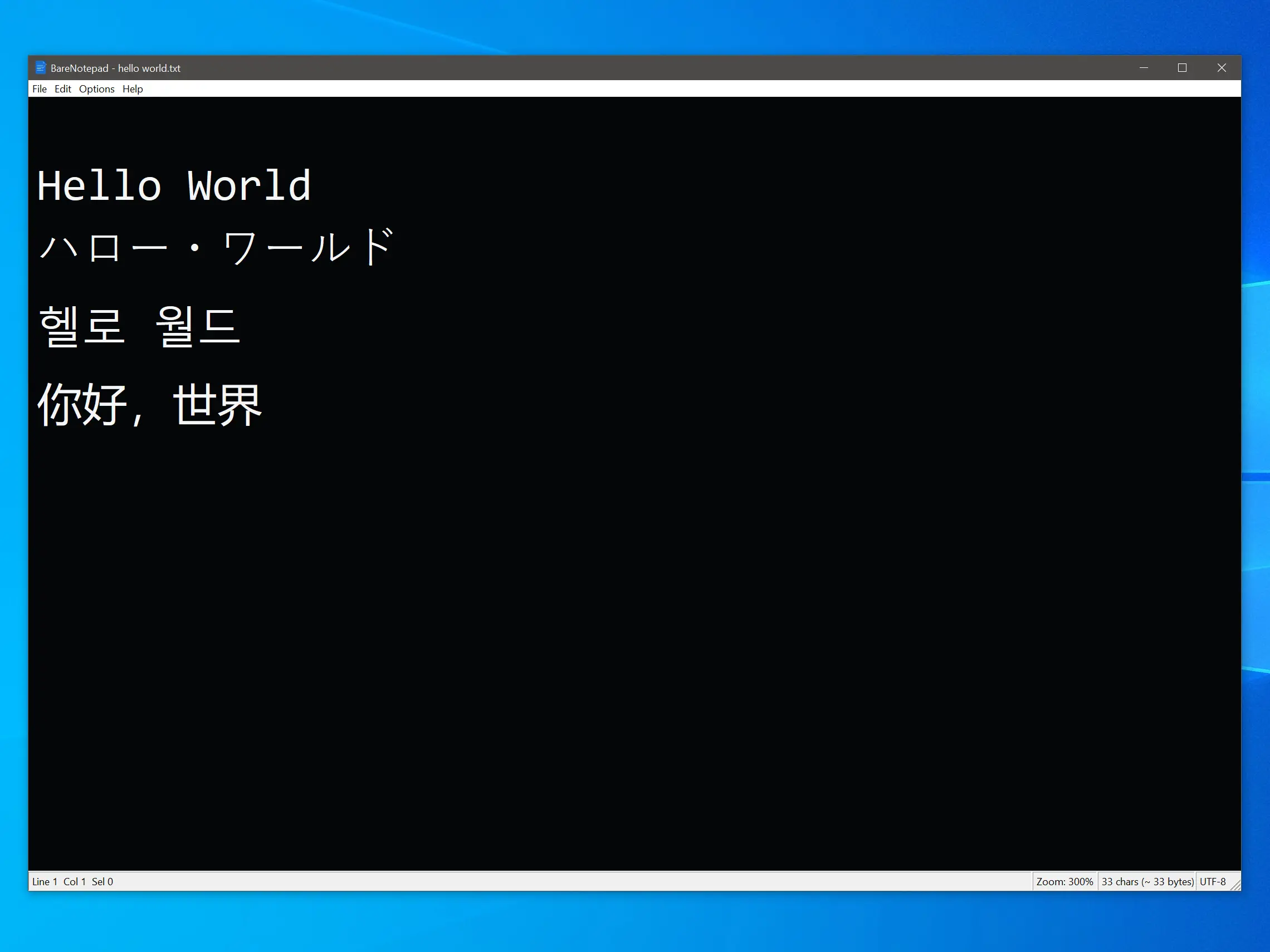 Unicode & Dark theme support